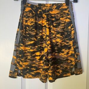 Nike Camouflage Athletic Shorts in Black and Orange